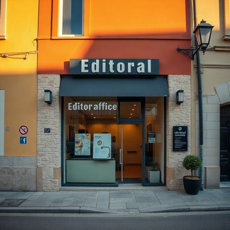 Ulaz u uredništvo na mirnoj pulskoj ulici u kasnom popodnevnom svjetlu